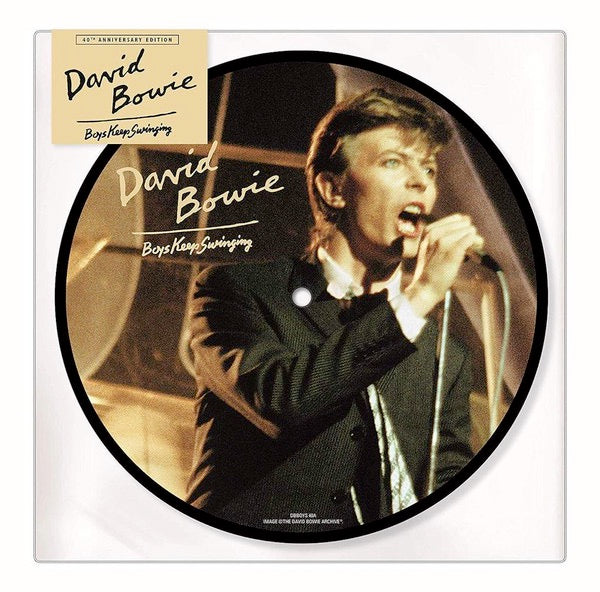 Image of Front Cover of 5013260C: 7" - DAVID BOWIE, Boys Keep Swinging (Parlophone; DBBOYS 40, Europe 2019 Reissue, Stickered PVC Sleeve, Picture Disc.)   VG+/VG+