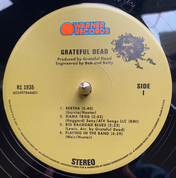 Image of Label of 5043054S: LP - GRATEFUL DEAD, Grateful Dead (Warner Records; R1 1935, US 2021)   EX/EX