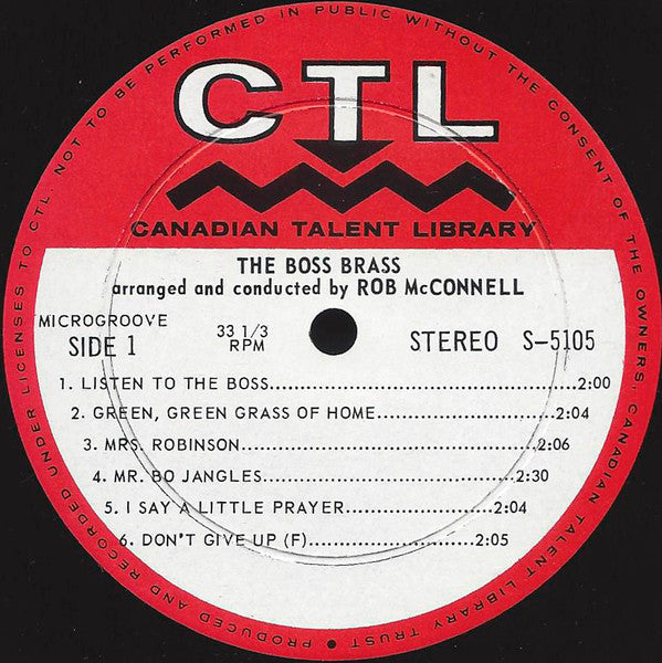 Image of Label of 5023327E: LP - THE BOSS BRASS, The Boss Brass (Canadian Talent Library ; S5105, Canada 1968) Strong VG, Still In Shrinkwrap  VG+/VG