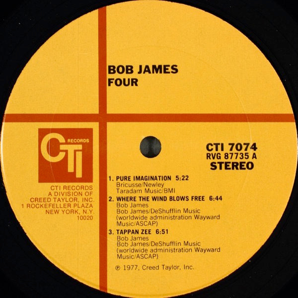 Image of Label of 5013284C: LP - BOB JAMES, BJ4 (CTI Records; CTI 7074, US 1977, Laminated Gatefold Sleeve, Company Inner) Edge / corner wear on sleeve  VG/G+