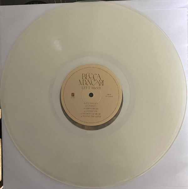 Image of Label of 5023462E: LP - BECCA MANCARI, Left Hand (Captured Tracks Records ; CT 363, US 2023, Insert, Clear Vinyl) Still In Stickered Shrinkwrap  EX/EX
