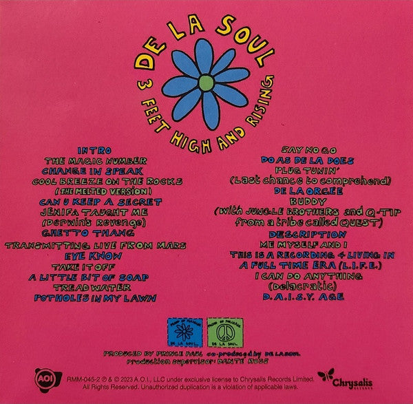 Image of Back Cover of 5133284E: CD - DE LA SOUL, 3 Feet High And Rising (AOI Records; RMM-045-2, US 2023) SEALED  M/M