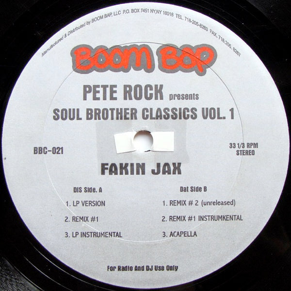 Image of Back Cover of 5143290S: LP - INI, Fakin' Jax (Boom Bap; BBC-021, US 2003) DJ Classic sleeve  /VG+