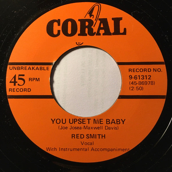 Image of Back Cover of 0124018E: 7" - RED SMITH, Whoa Boy / You Upset Me Baby (Coral ; 45-86981 / 45-86978, US Reissue)   /VG
