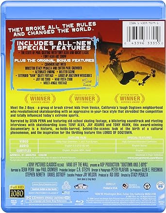 Image of Back Cover of 0534146E: Blu-ray - STACY PERALTA, Dogtown and Z-Boys (Sony Pictures Classics; , US 2022, All Regions)   VG/VG+