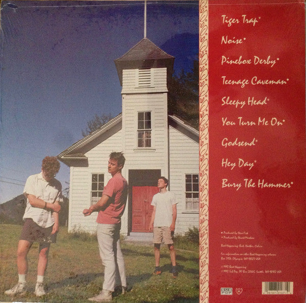 Image of Back Cover of 0644280S: LP - BEAT HAPPENING, You Turn Me On (Sub Pop; SP167, US 1992, Red marble vinyl) Crease in corner of sleeve  VG/VG+