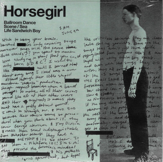 Image of Front Cover of 0724184E: 7" - HORSEGIRL, Ballroom Dance Scene / Sea Life Sandwich Boy (Sonic Cathedral Recordings ; SCR187, UK 2021, Picture Sleeve, Cream Vinyl, Limited Edition of 500) Opened To Check Colour, Still In Shrinkwrap  EX/EX