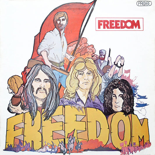 Image of Front Cover of 0824259E: LP - FREEDOM, Freedom (Probe Black Label; SPBA 6252, UK 1970, Laminated Gatefold Sleeve) Sleeve Edges Taped, Ring Wear, Stains On Sleeve, Sticker Damage To Label  G/G