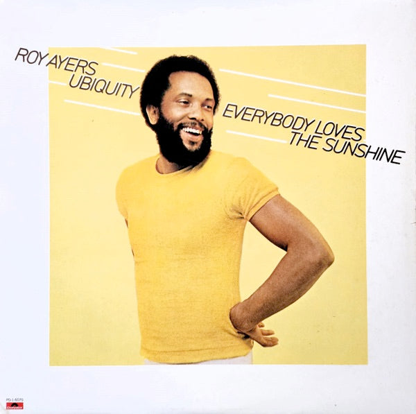 Image of Front Cover of 0114083C: LP - ROY AYERS UBIQUITY, Everybody Loves The Sunshine (Polydor; PD-1-6070, US 1976, Inner, PRC Pressing) Liquid stains on sleeve. Shrink-wrap has tape on it. Cut-out (notched) at opening  VG/VG